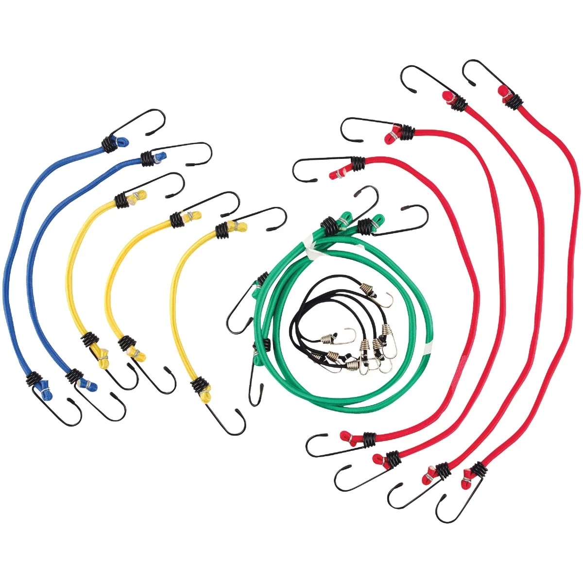 Versatile Erickson Vinyl Coated Wire Bungee Cord Set 15-Piece High-Quality