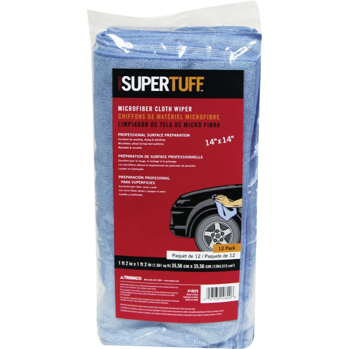 Proven Trimaco SuperTuff 14 In. Square Microfiber Cleaning Cloth 12-Pack Lightweight