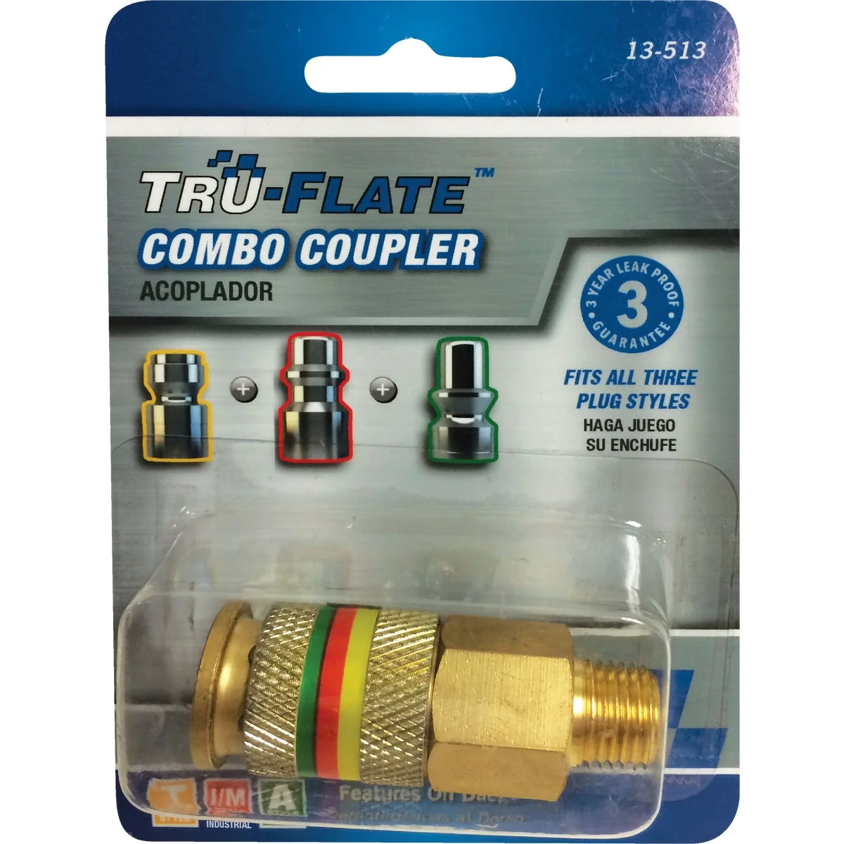 Top-Quality Tru-Flate Combo-Coupler 1 4 In. MNPT Brass Coupler Premium Material