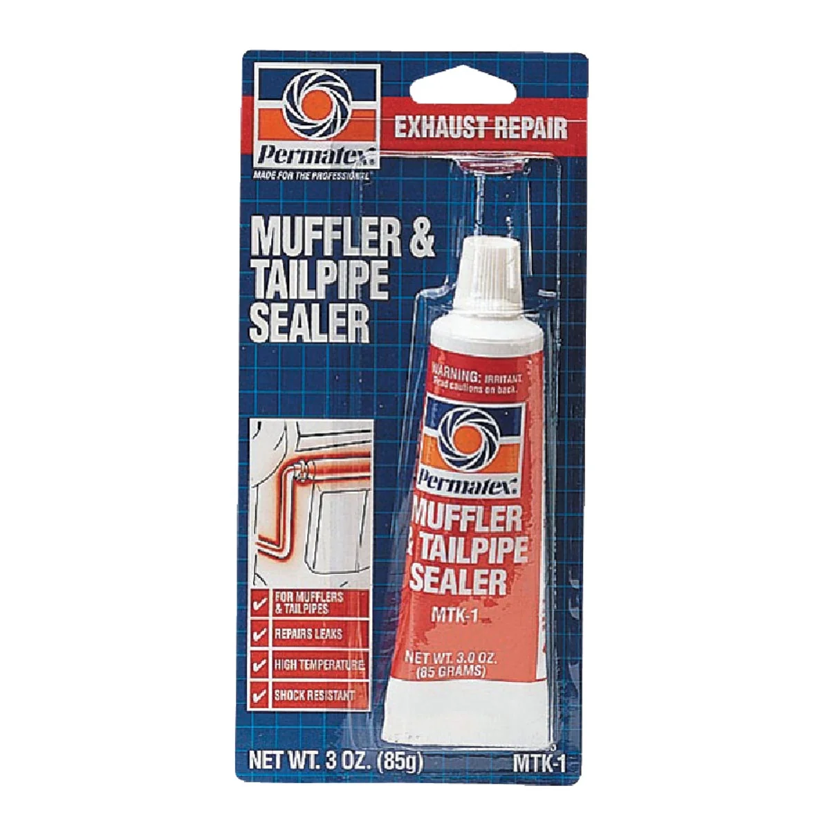 Reusable Permatex Tube 3 Oz Muffler Tailpipe Sealer Green