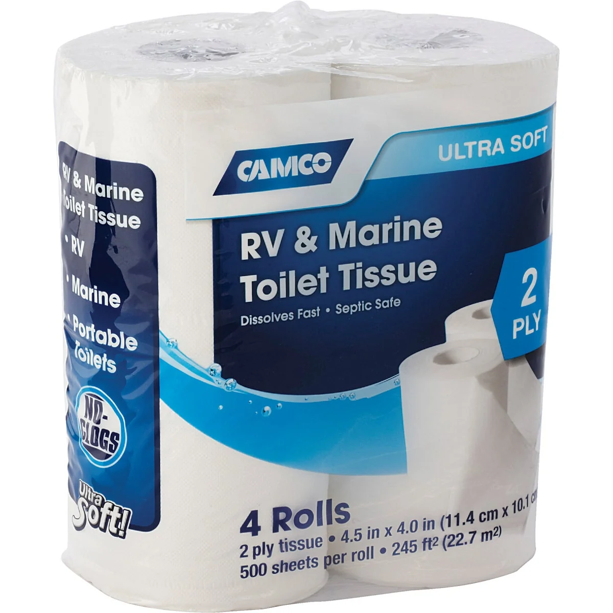 Innovative Camco RV Marine 2-Ply Toilet Paper 4 Regular Rolls Genuine