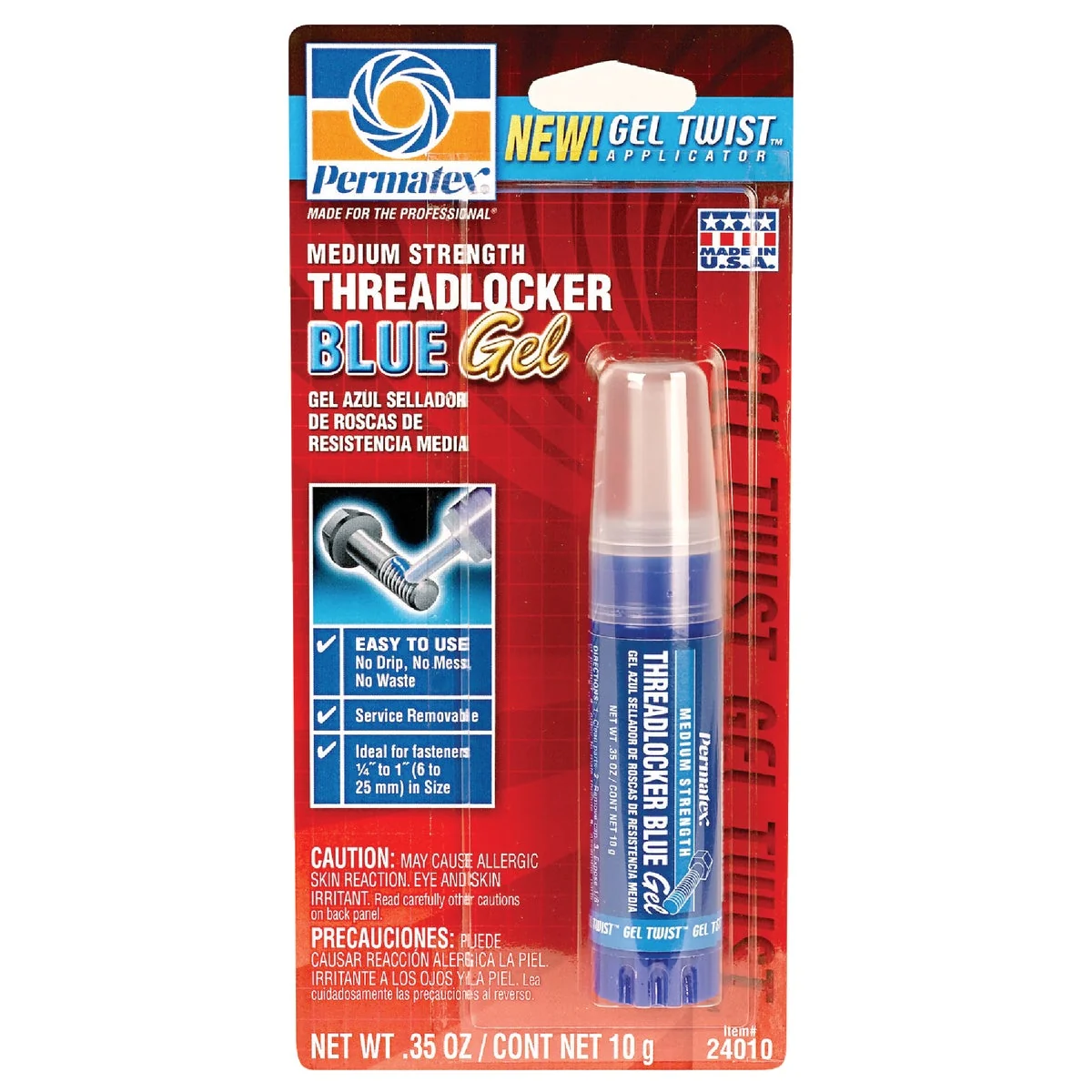 Premium PERMATEX 0.35 Oz. Blue Medium Strength Gel Threadlocker Enhanced