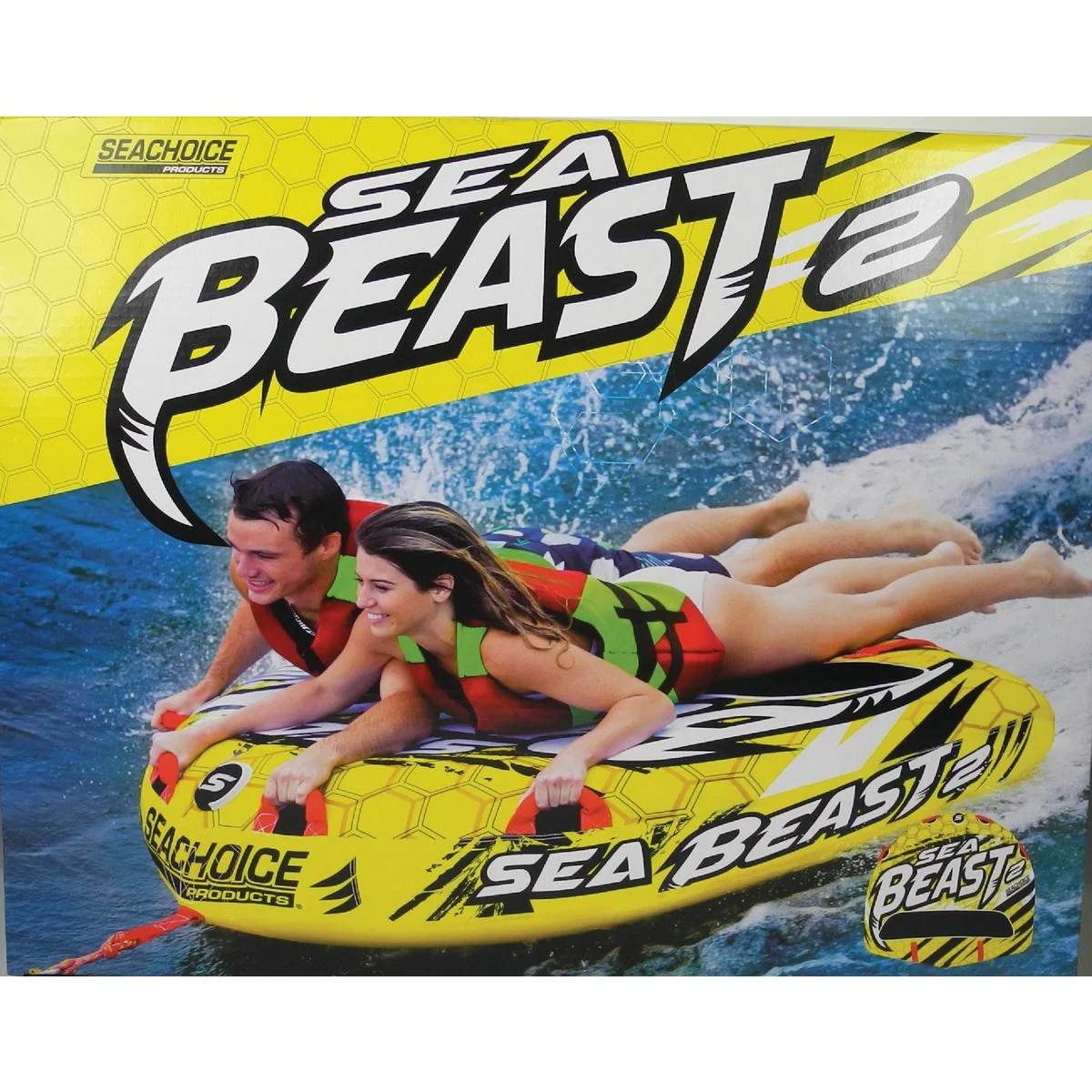 Fine Crafted Seachoice Sea Beast2 60 In. x 56 In. Open Top Towable Tube 1 to 2 Rider 340 Lb. Smooth