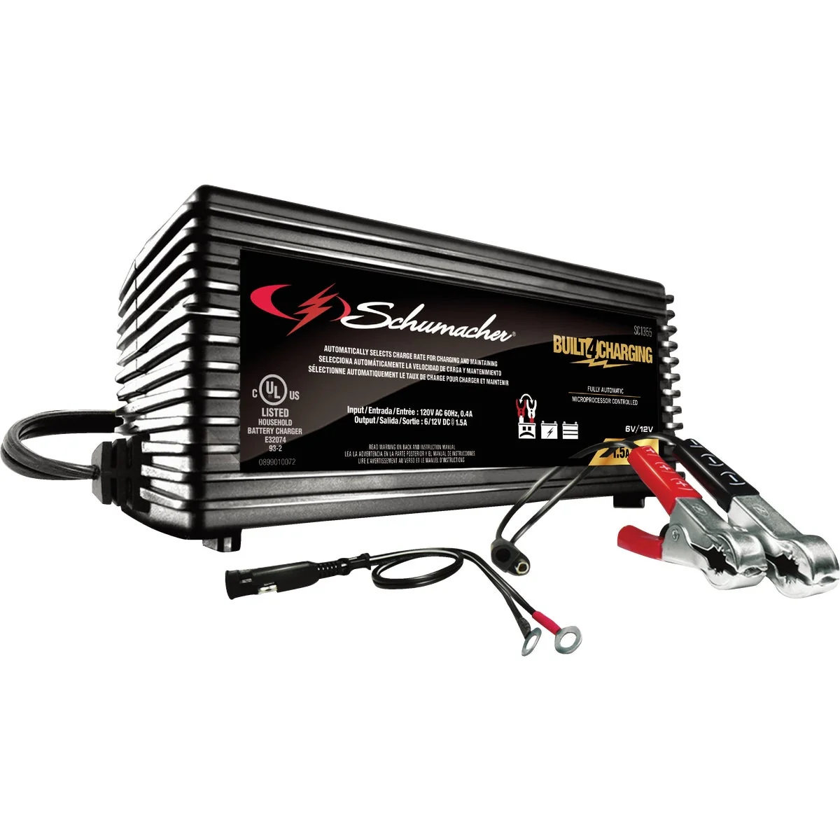 Certified Schumacher Automatic 6V and 12V 1.5A Auto Battery Charger Maintainer Enhanced