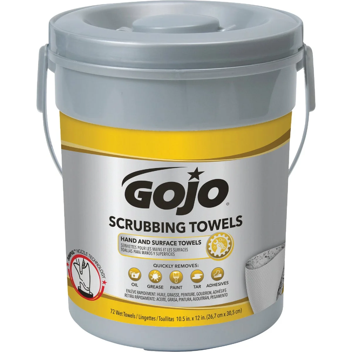 Certified GOJO Fresh Citrus Pop-up Dispenser Scrubbing Hand Cleaner Wipes 72 Ct. Secure