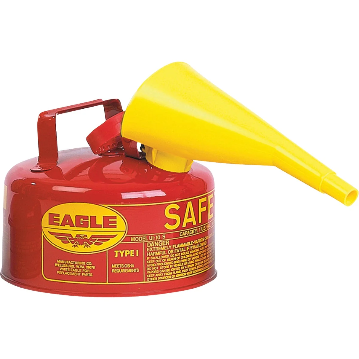 Breathable Eagle 1 Gal. Type I Galvanized Steel Gasoline Safety Fuel Can Red Trendy