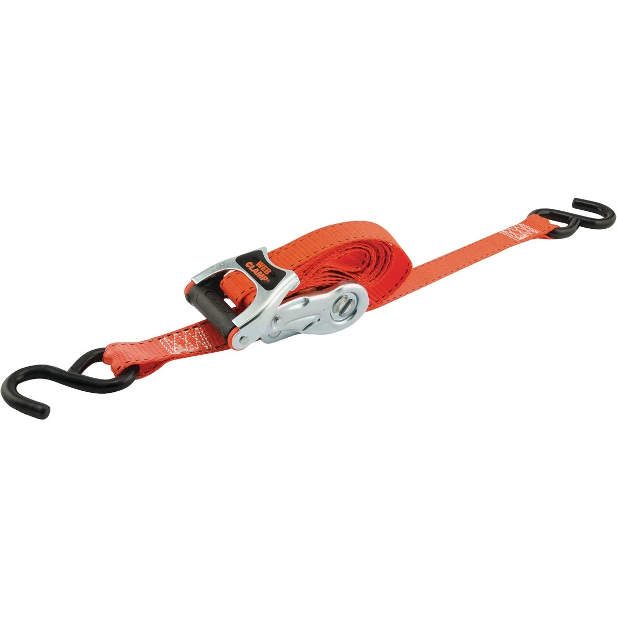 Flexible Erickson 1 In. x 8 Ft. Ratchet Strap with Web Clamp 2-Pack Relaxed