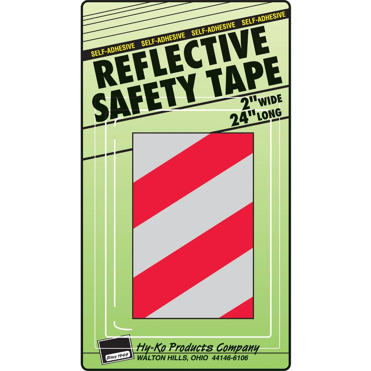 Powerful Hy-Ko 2 In. W. x 24 In. L. Red Silver Stripe Reflective Safety Tape