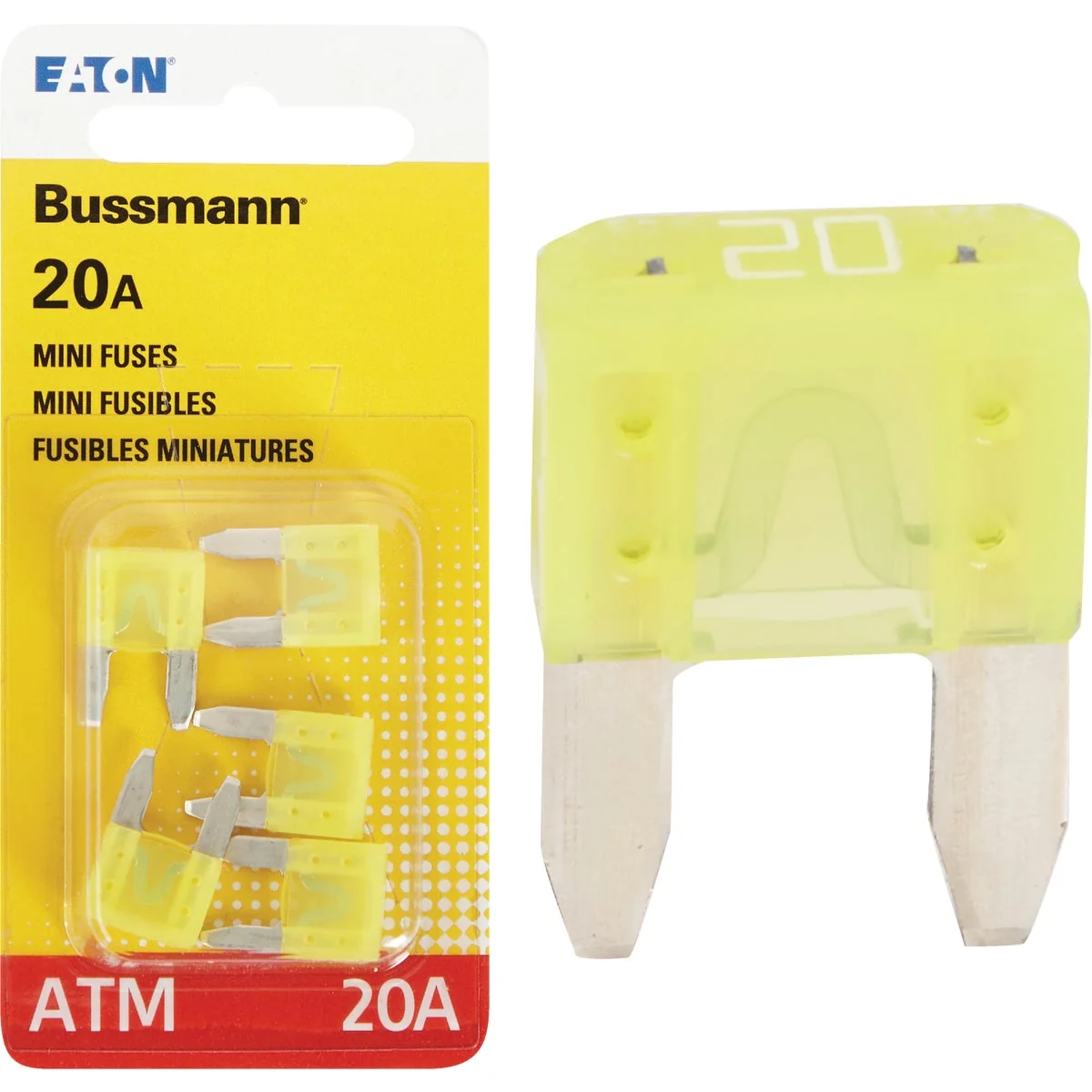 Dependable Bussmann 20-Amp 32-Volt ATM Blade Mini Automotive Fuse 5-Pack Relaxed