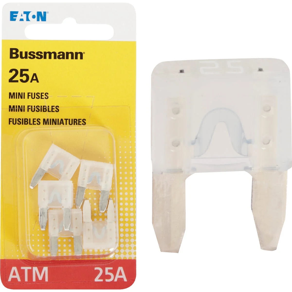 Eco-Friendly Bussmann 25-Amp 32-Volt ATM Blade Mini Automotive Fuse 5-Pack Environmentally Friendly