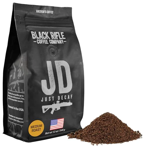 Specialty Black Rifle Coffee Medium Roast Ground Coffee Just Decaf 12 oz 12 Ounce Recyclable