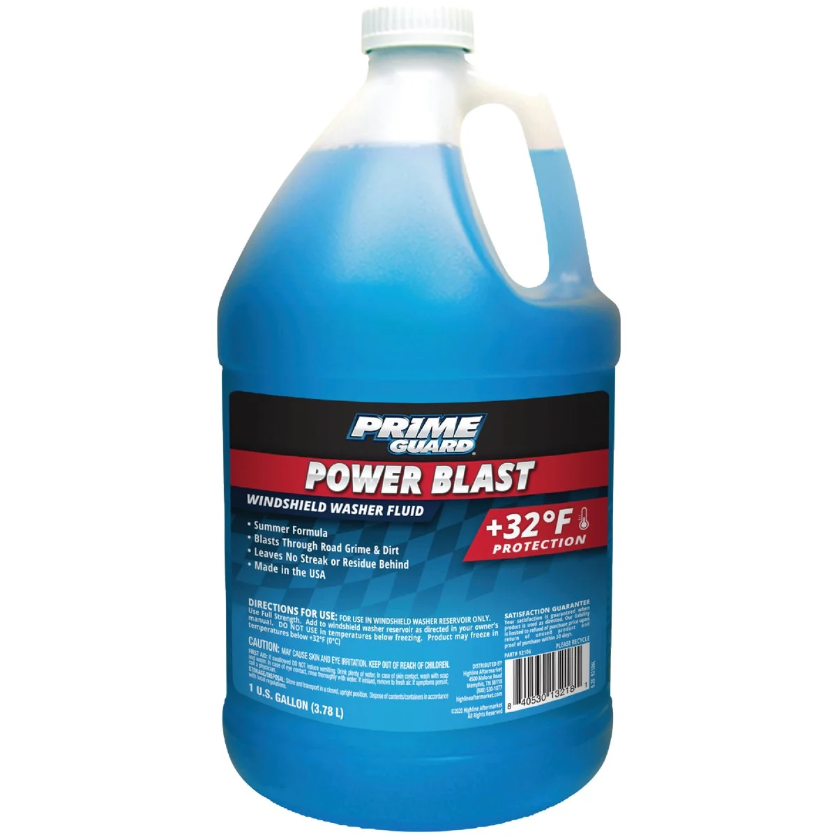 Stylish Prime Guard Power Blast Blue 1 Gal. 32 Deg F Summer Formular Windshield Washer Fluid Soft