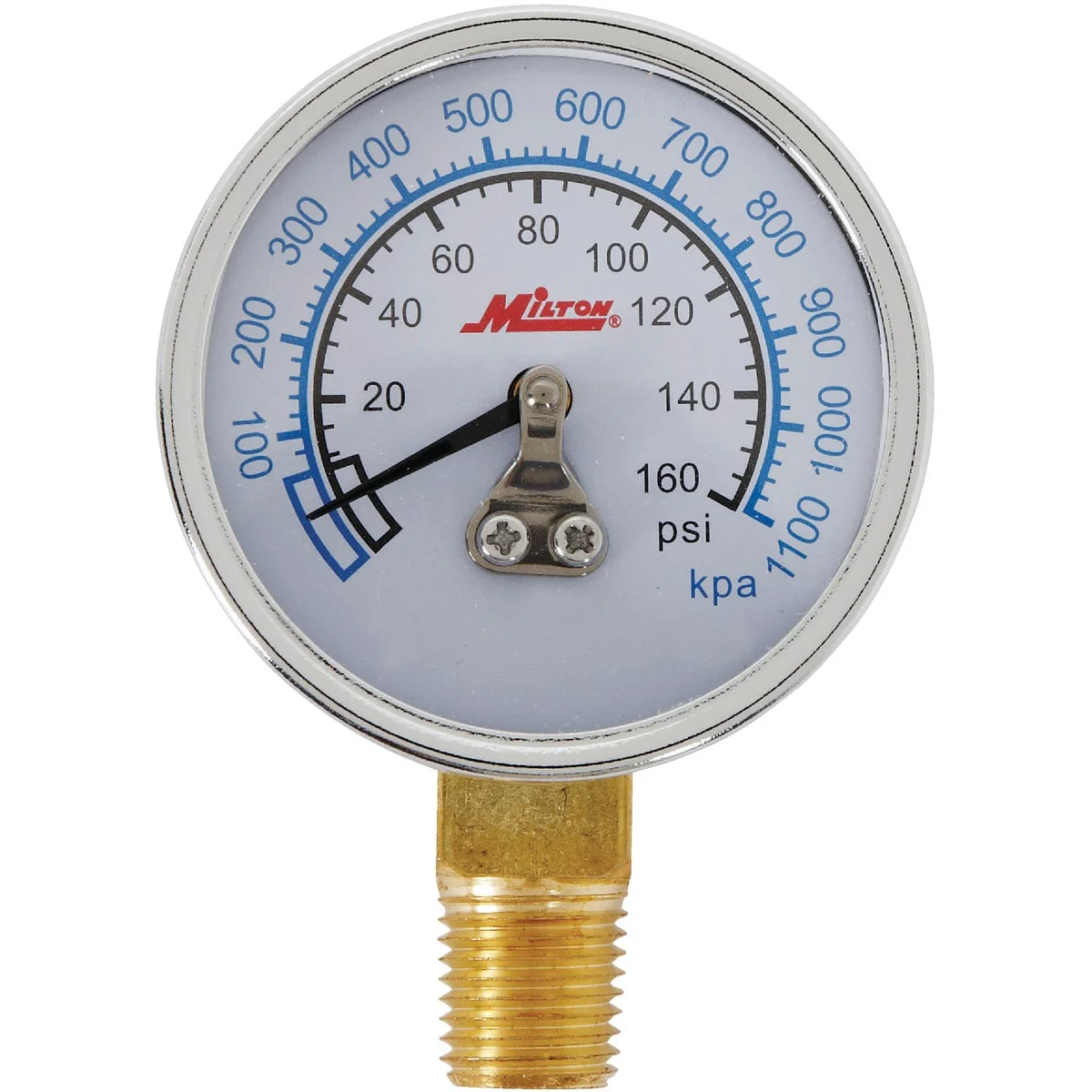 Genuine Milton 1 4 In. NPT Bottom Mount Pressure Gauge Solid