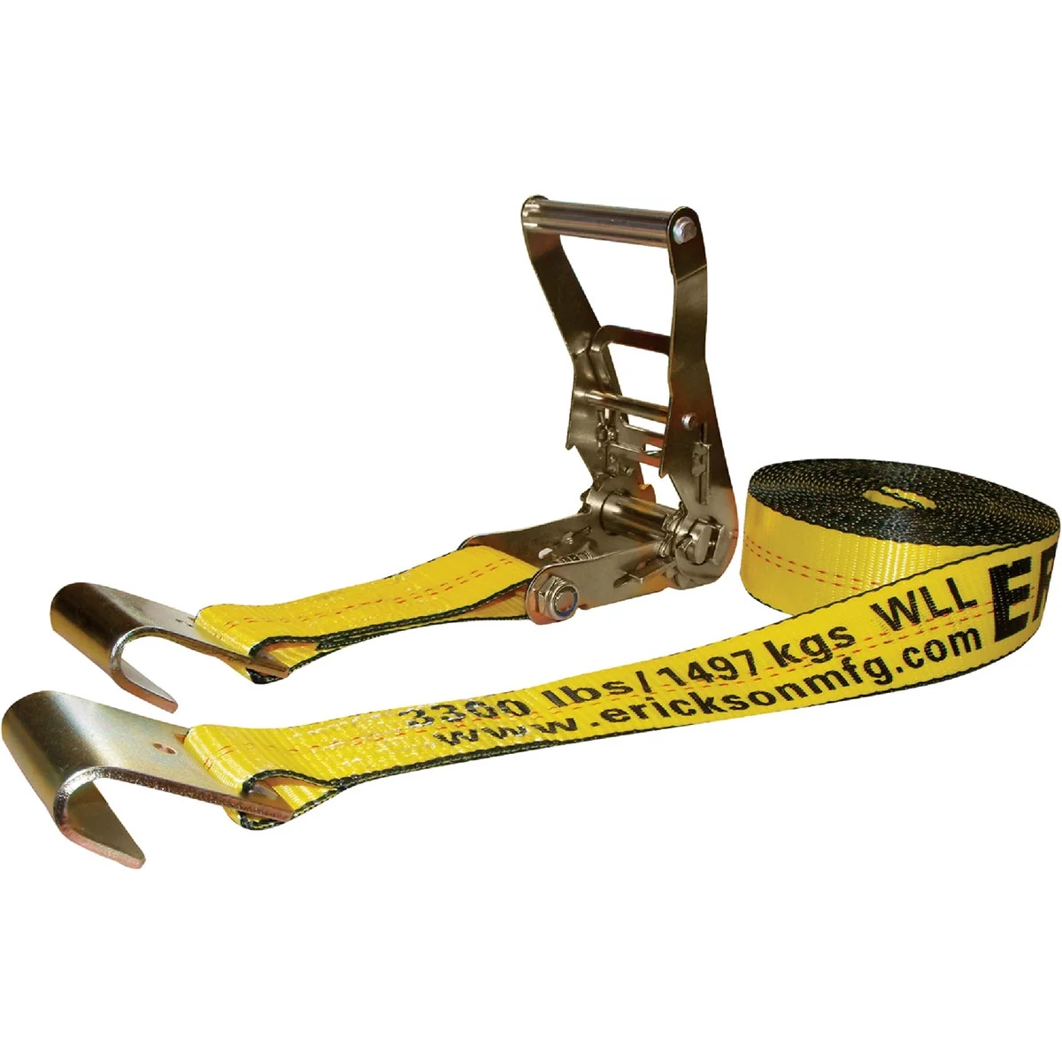 Trusted Erickson 2 In. x 27 Ft. 10 000 Lb. Ratchet Strap with Flat Bed Hook Premium Material