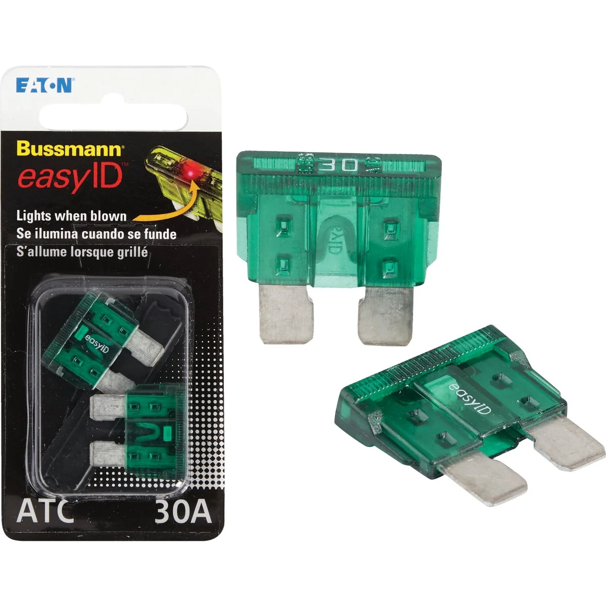 Official Bussmann 30-Amp 32-Volt ATC Blade easyID Automotive Fuse 2-Pack Certified