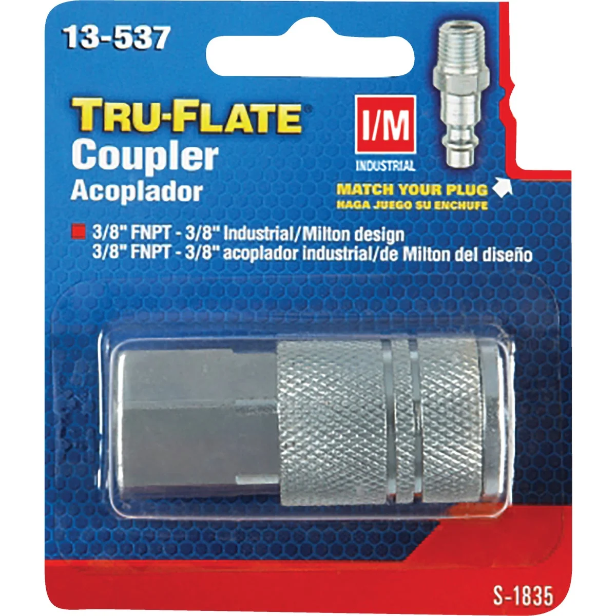 Stylish Tru-Flate Industrial Milton Series Push-to-Connect 3 8 In. FNPT Coupler Solid