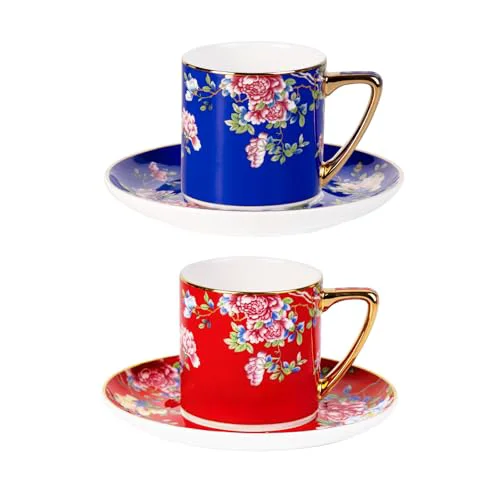 Refined Tea Cup and Saucer 2 Count Excellent