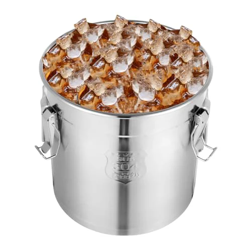 Consistent 1115 OZ Stainless Steel Canister Rice Ce Grain Storage Containers with Lid Airtight Coffee Bean Storage Milk Flour Sugar Food Storage for Home Bar Restaurant Quality