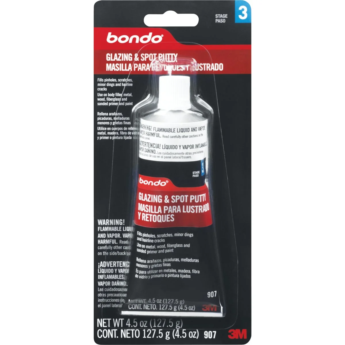 Versatile 3M Bondo 4.5 Oz. Glazing Spot Putty High-Grade