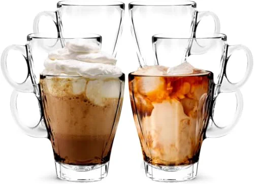 Premium Material Clear Large Glass Coffee Mugs with Handles Pure