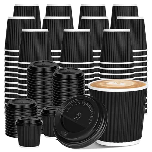 Smooth 4 oz Disposable Espresso Cups with Lids 100 Count Elite