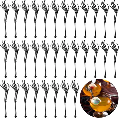 High-Quality 100 Pcs Halloween Swizzle Sticks Skeleton Cocktail Garnish Reliable
