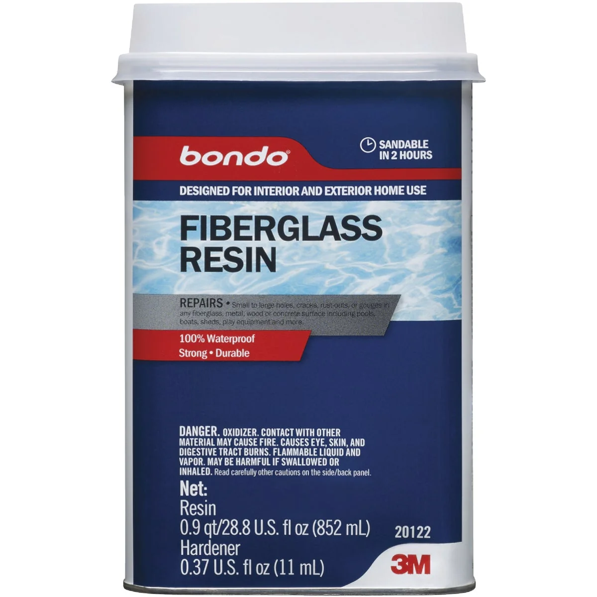 Excellent 3M Bondo 0.9 Qt. All-Purpose Fiberglass Resin w Hardener Solid
