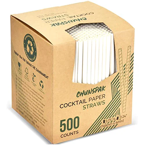 Carefully Designed 500 Bulk 5.75 inch White Small Paper Straws for Kids 500 Count Secure