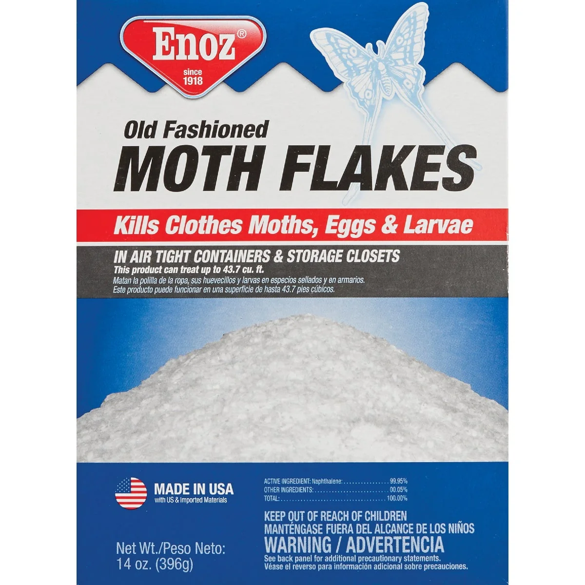 Durable Enoz 14 Oz. Old Fashioned Naphthalene Moth Flakes Lightweight