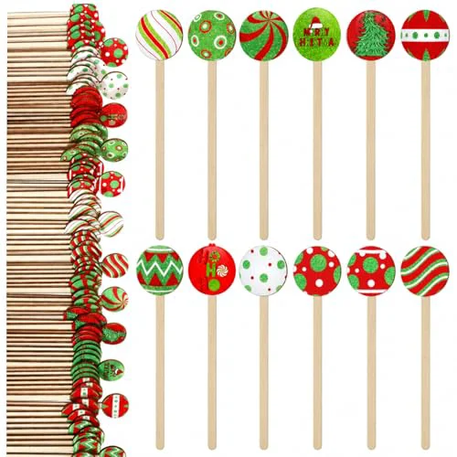 Consistent 120 Pcs Christmas Coffee Stirrers Wooden Stir Sticks Artisan