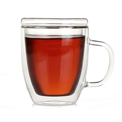 Soft Insulated Espresso Cups 16 oz Double Wall Glass Mugs Specialty