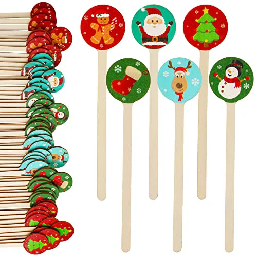 Powerful 120 Pcs Wooden Christmas Coffee Stirrers Stir Sticks Flexible