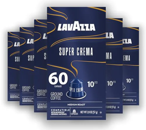 Green Super Crema Aluminum Capsules Compatible with Nespresso Machines 60 Count High-Quality