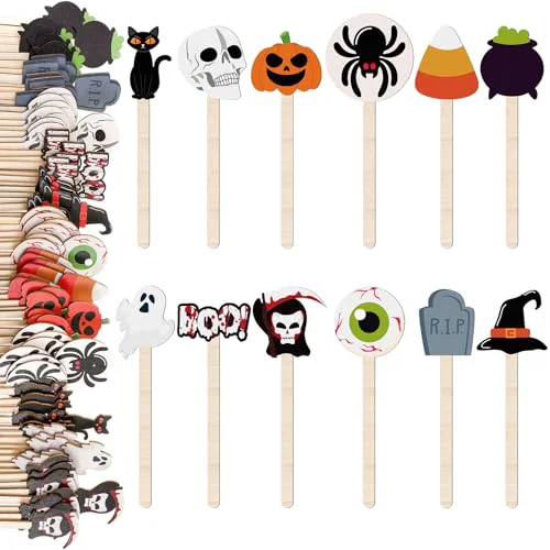Advanced 120 Pcs Halloween Coffee Stirrers Wooden Stir Sticks Modern