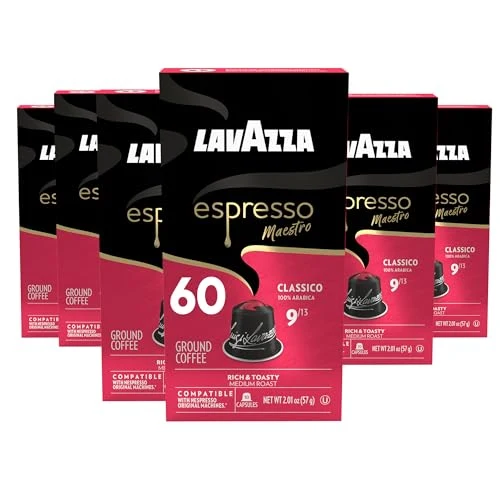 Efficient Espresso Maestro Classico Aluminum Capsules Compatible with Nespresso Machines 60 Count Green