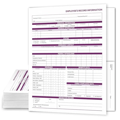 Unique Employee Record Personnel File Folders 25 Count Practical