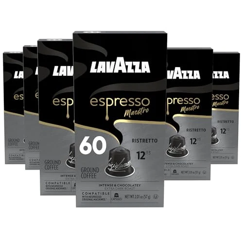 Trusted Espresso Maestro Ristretto Aluminum Capsules Compatible with Nespresso Machines 60 Count Fast