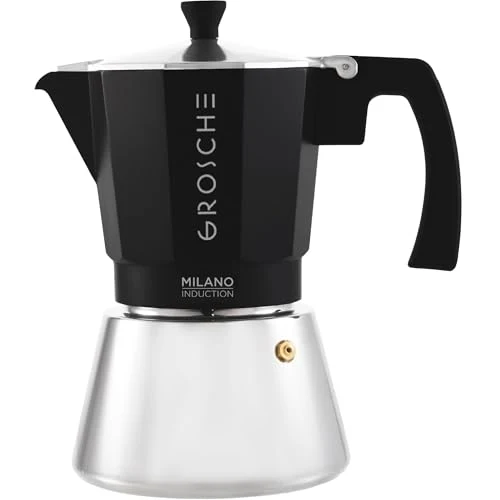 Premium Milano Induction Stovetop Espresso Maker Moka Pot 9 Cup Elegant