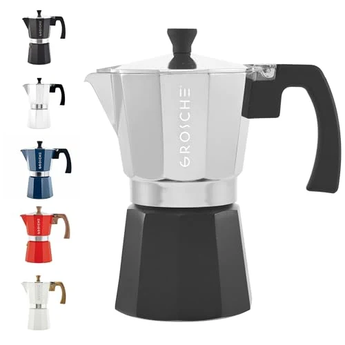 Superior Milano Stovetop Espresso Maker Moka Pot 9 espresso Cup Tuxedo Black Consistent