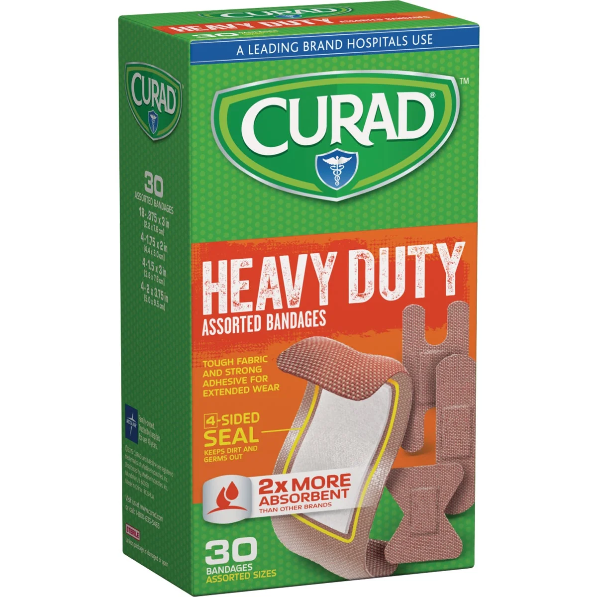 Lightweight Curad Assorted Sizes Extreme Hold Bandages 30 Ct. Breathable