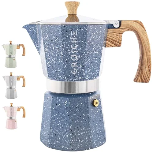 Fine Crafted Milano Stovetop Espresso Maker Moka Pot 9espresso Cup 15.2oz Indigo 6 Count Original