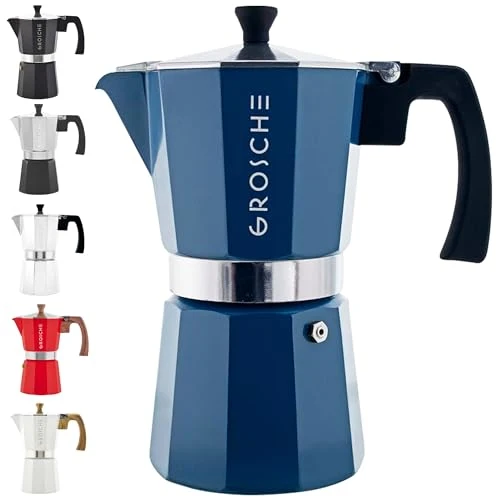 Easy-to-Use Milano Stovetop Espresso Maker Moka Pot 9 espresso Cup 15.2 oz Blue 9 Count Lightweight