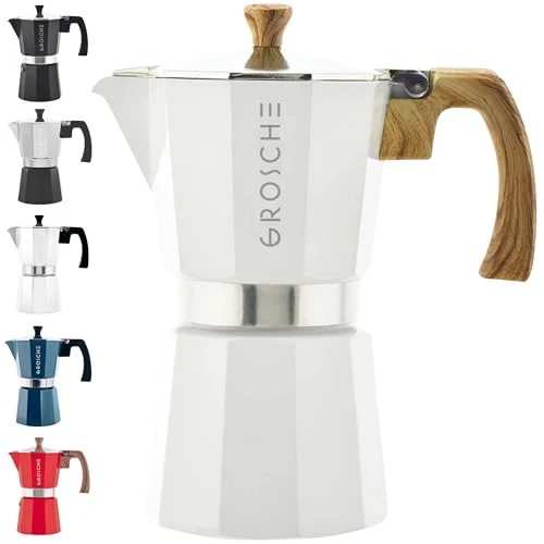 Verified Milano Stovetop Espresso Maker Moka Pot 6 espresso Cup 9.3 oz White Specialty