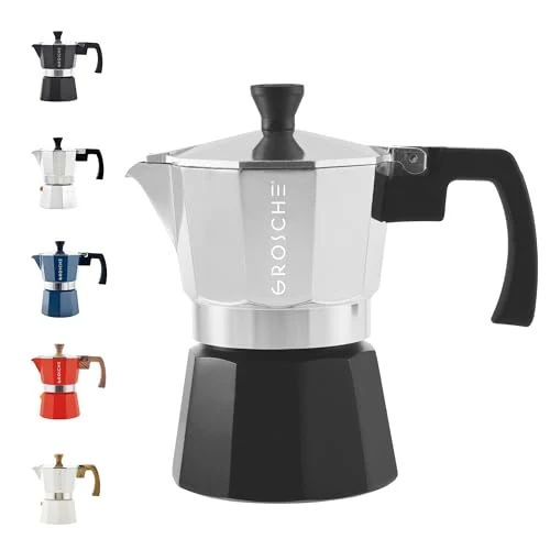 Casual Milano Stovetop Espresso Maker Moka Pot 3 espresso Cup Tuxedo Black Minimalist