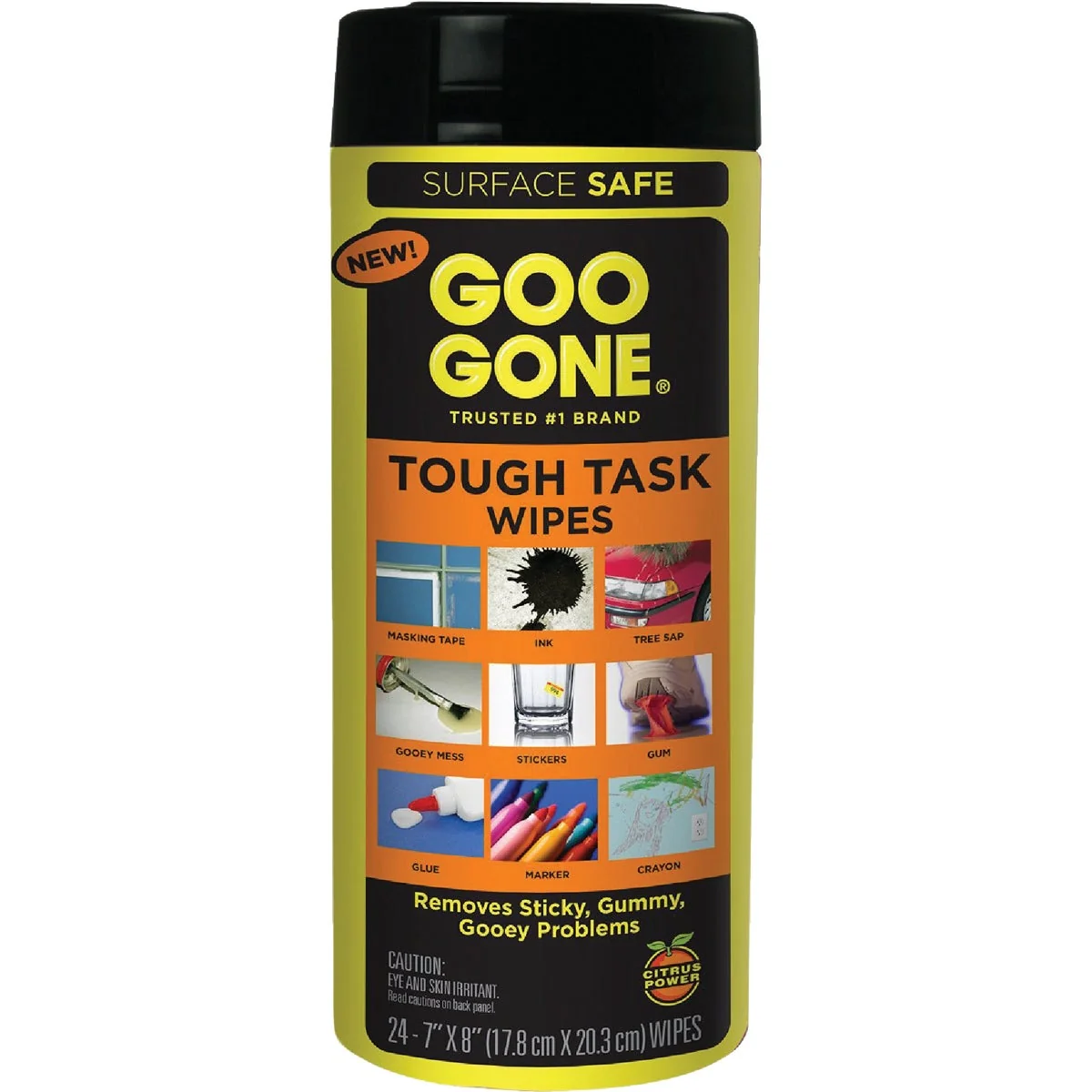 User-Friendly Goo Gone Tough Task Citrus 3-1 4 In. x 3-1 4 In. Multi-Purpose Wipes 24-Count Sustainable