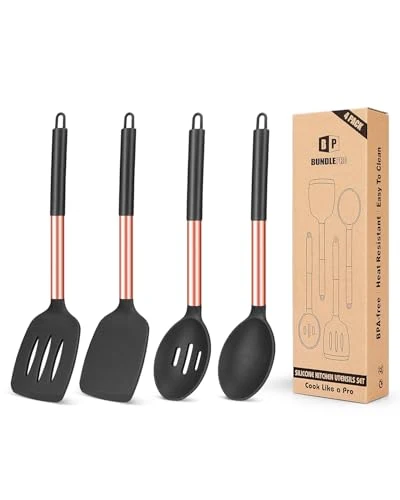 Contemporary Pack of 4 Silicone Cooking Utensils Set 4 Count Original