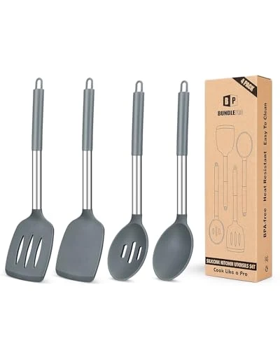 Quality Pack of 4 Silicone Cooking Utensils Set 4 Count Versatile