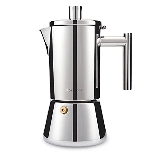 User-Friendly Diego Stovetop Espresso Maker Stainless Steel Italian Coffee Machine Maker 12Cup 17.5 oz Induction Moka Pot Prestigious