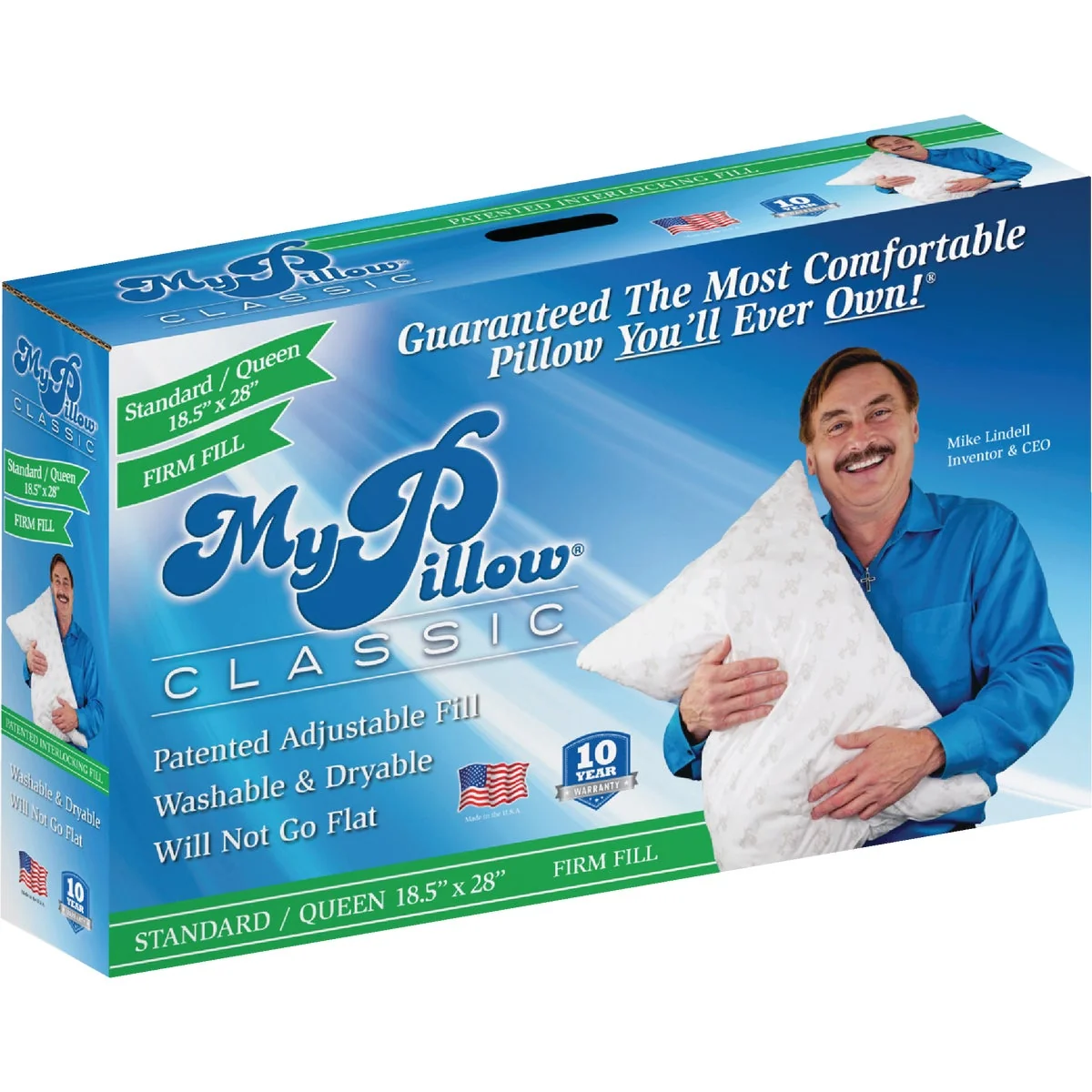 Optimized MyPillow Classic Standard Queen Firm Fill Pillow Premium