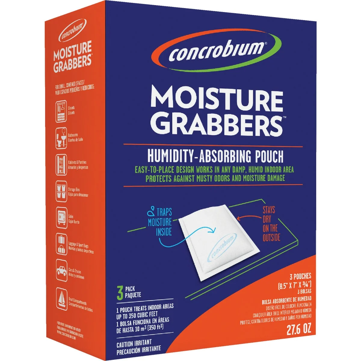 Detailed Concrobium Moisture Grabbers 27.6 Oz. Humidity Absorbing Pouch 3-Count Consistent